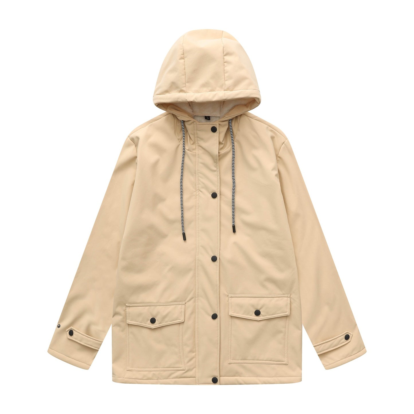 Women outdoor water-repellent jacket with adjustable hood Chic and Style