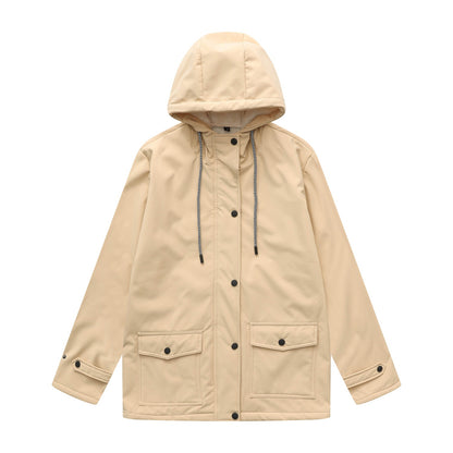 Women outdoor water-repellent jacket with adjustable hood Chic and Style