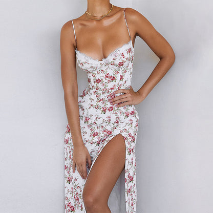 Robe bodycon détails en dentelle florale pour femmes Chic und Stil