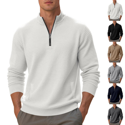 Functional fleece sweater for men with half-zip and side pockets Chic und Stil