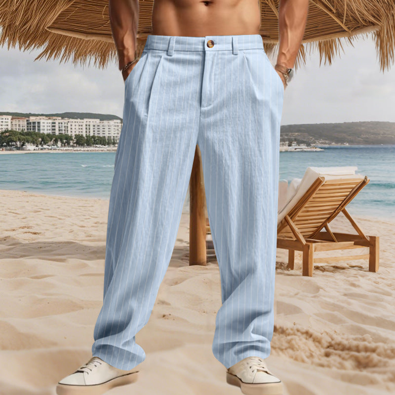 Casual beach pants for men with a comfortable fit and a stylish striped pattern Chic und Stil
