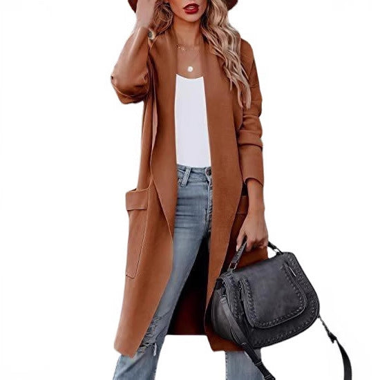 Dames Cardigan à manches longues tendance avec poches pratiques Chic und Stil