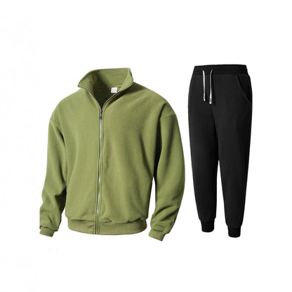 Fleece jacket for men and chic jogging pants set