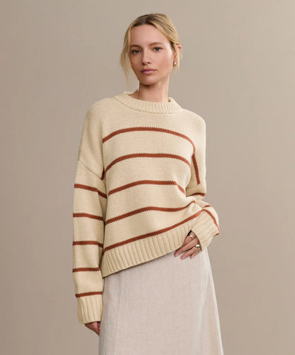 Pull en tricot pour femmes avec un large motif à rayures et une coupe décontractée Chic und Stil
