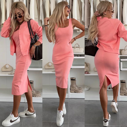 Robe de sport pour femmes avec veste en coton assortie Chic und Stil