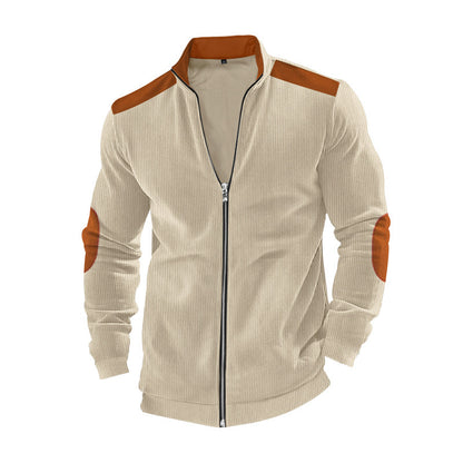 Veste de sport pour homme avec fermeture éclair et détails en simili cuir Chic und Stil