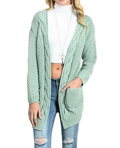 Cardigan en gros tricot pour femmes avec design asymétrique et manches décontractées Chic und Still