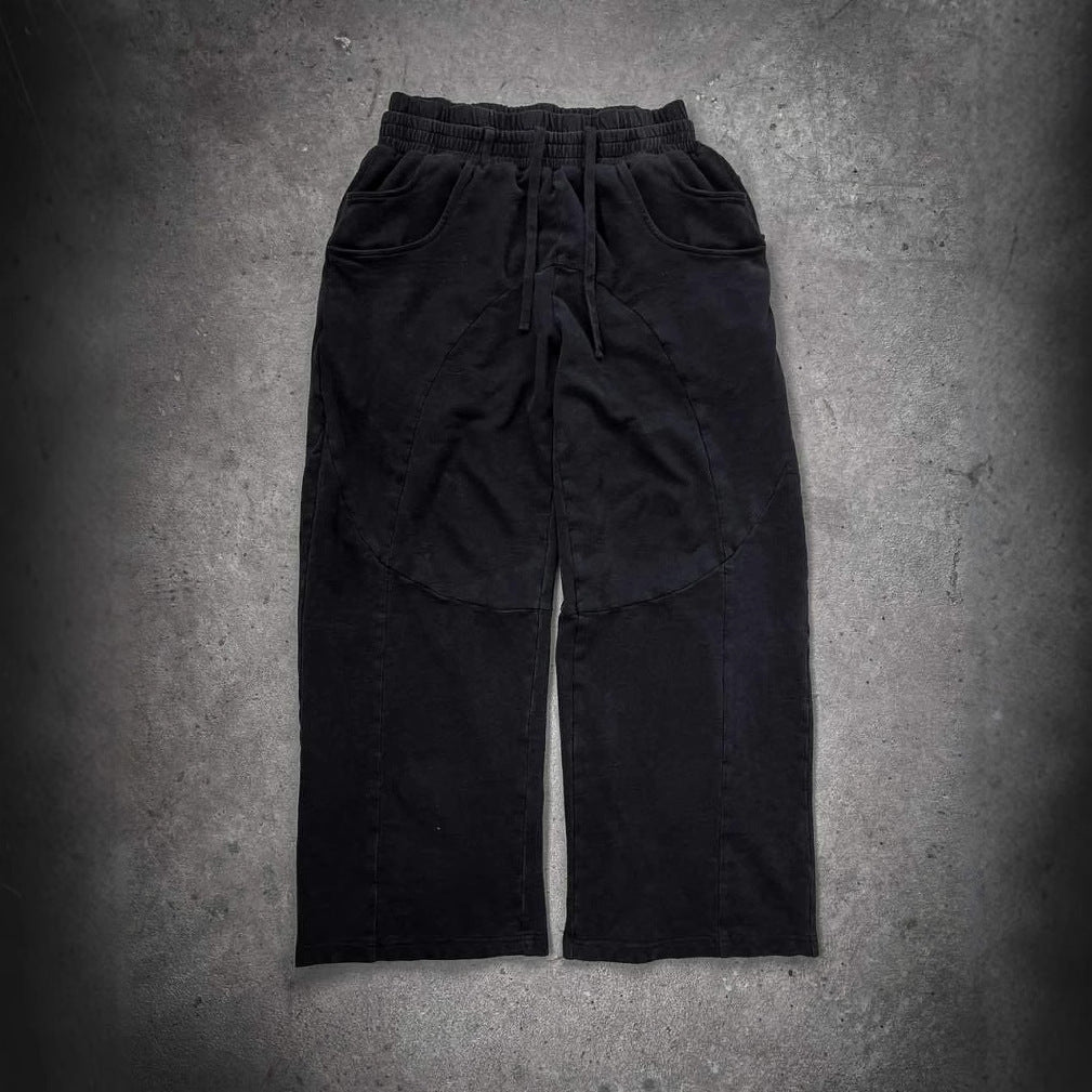 Pantalons en tissu décontractés pour femmes avec taille élastique et poches latérales volumineuses Chic & Stil