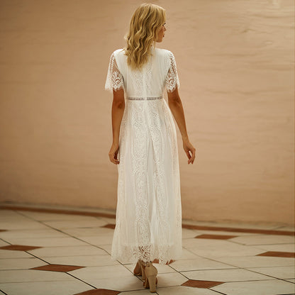 Femmes Élégante Robe Maxi en Dentelle Bohème Chic und Stil