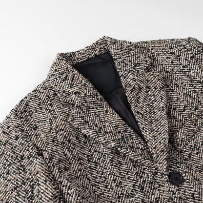 Dames Élégant Veste en Laine avec Ceinture à la Taille Chic und Stil