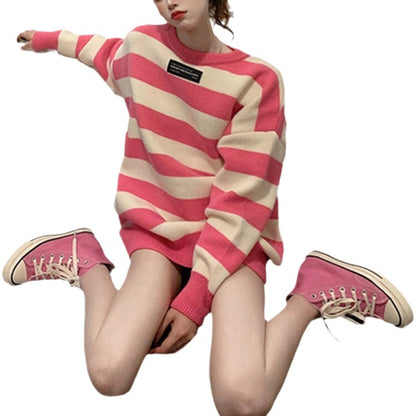 Pull confortable pour femmes avec de larges rayures et un matériau doux Chic und Stil