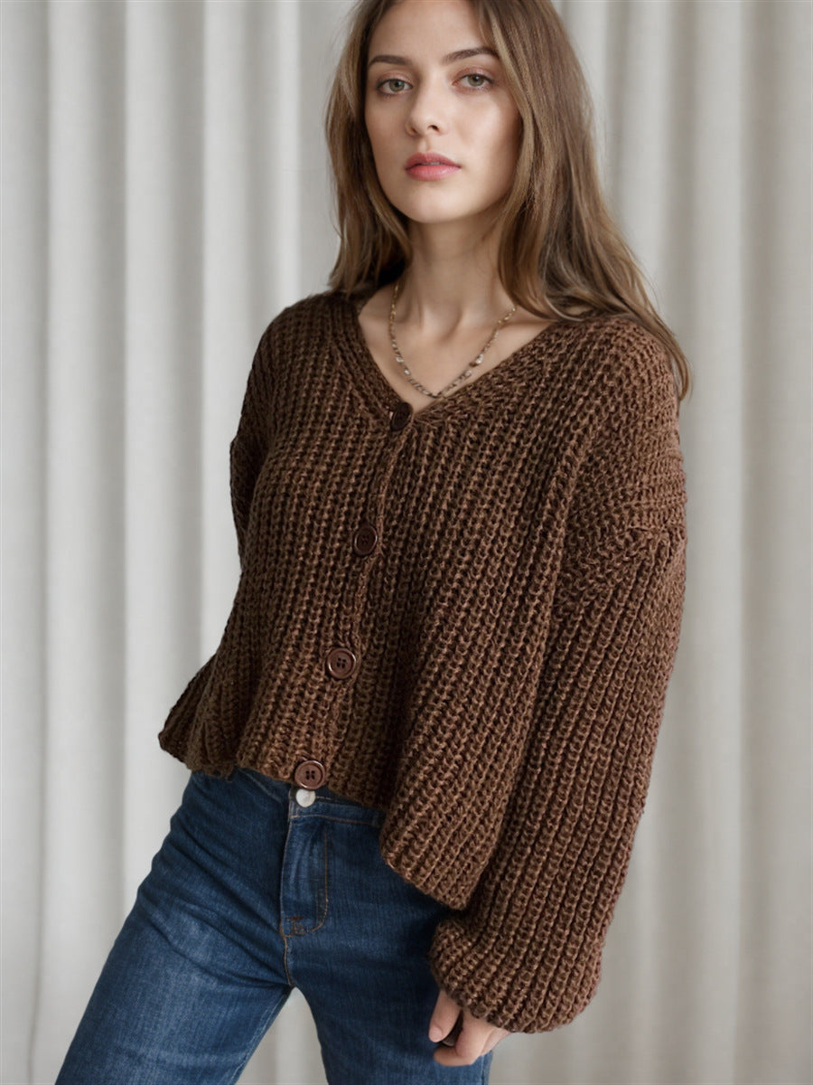 Dames gilet en grosse maille avec des détails de boutons tendance et une coupe décontractée Chic und Stil