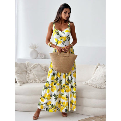 Robe maxi femme avec motif floral et fentes hautes Chic und Stil
