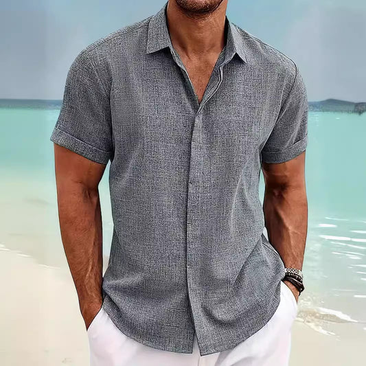 Chemise à manches courtes structurée pour hommes avec boutons Chic und Stil