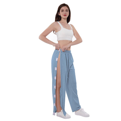 Chic and Style Casual Palazzo Pants for Women with Side Slits and Elastic Waist