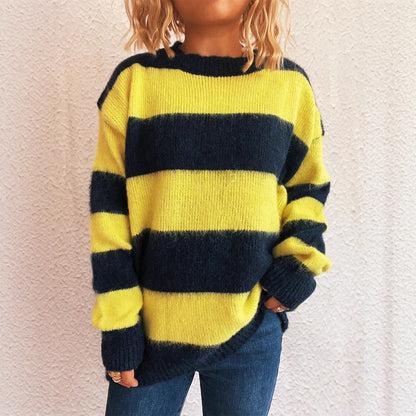 Pull en laine à rayures pour femmes en coupe oversize Chic und Stil