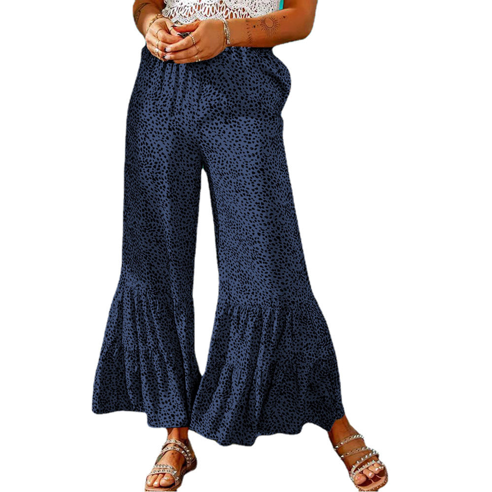 Wide leg palazzo pants for women with a voluminous hem and elastic waistband Chic and Style
