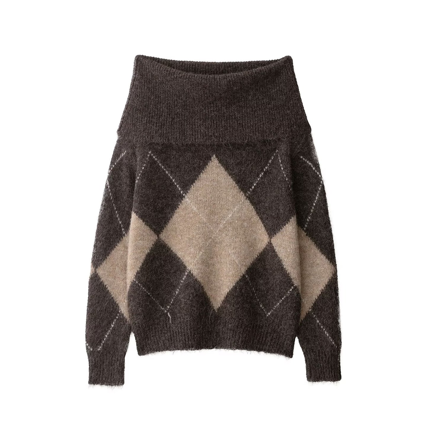 Dames Pull Douillet avec Motif Rétro Moderne Chic und Stil