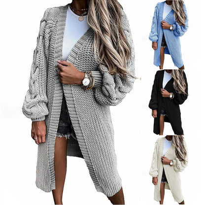Cardigan pour femmes avec des manches volumineuses et un motif ajouré moderne Chic und Stil