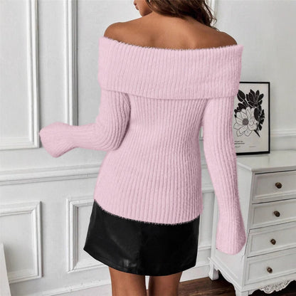 Femmes Pull en tricot Off-Shoulder Chic und Stil