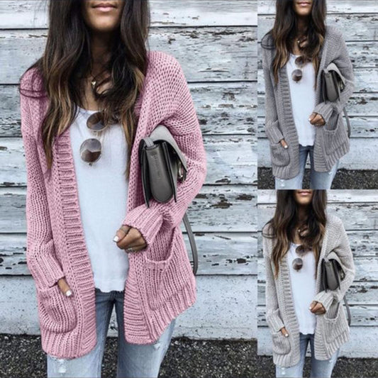Cardigan en grosse maille pour femmes avec coupe décontractée et poches pratiques Chic und Stil