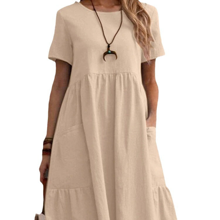 Robe d'été décontractée pour femmes avec poches et volants Chic und Stil