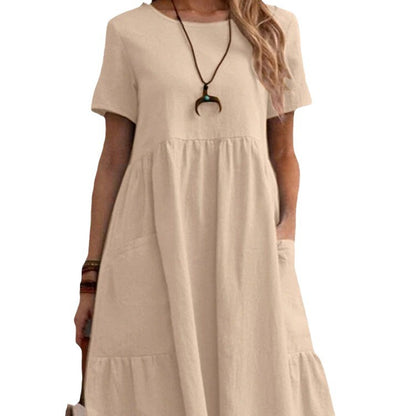 Robe d'été décontractée pour femmes avec poches et volants Chic und Stil