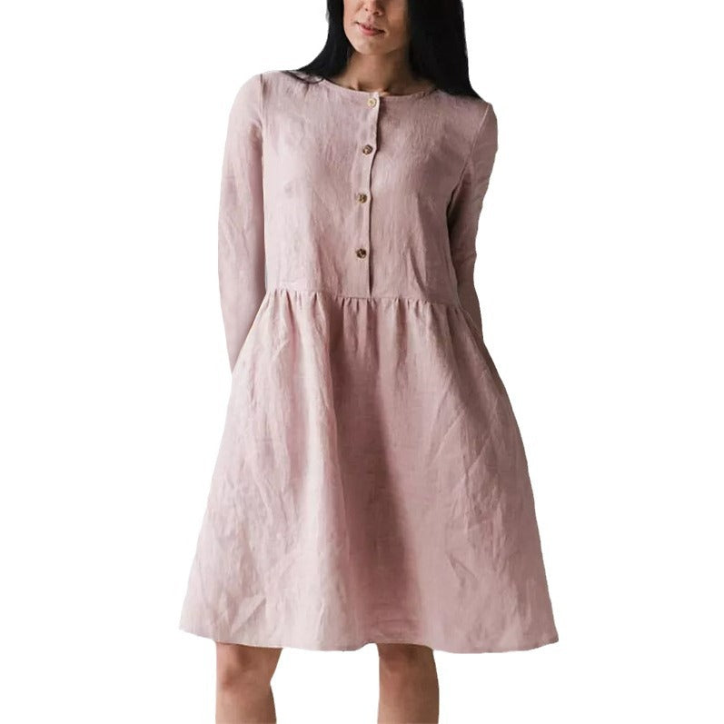 Robe décontractée pour femmes avec fermeture à boutons et jupe volumineuse Chic und Stil