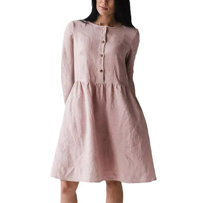 Robe décontractée pour femmes avec fermeture à boutons et jupe volumineuse Chic und Stil