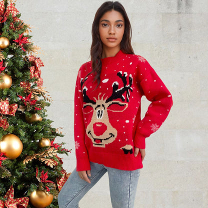Pull de Noël pour femmes avec motif de rennes vif Chic und Stil