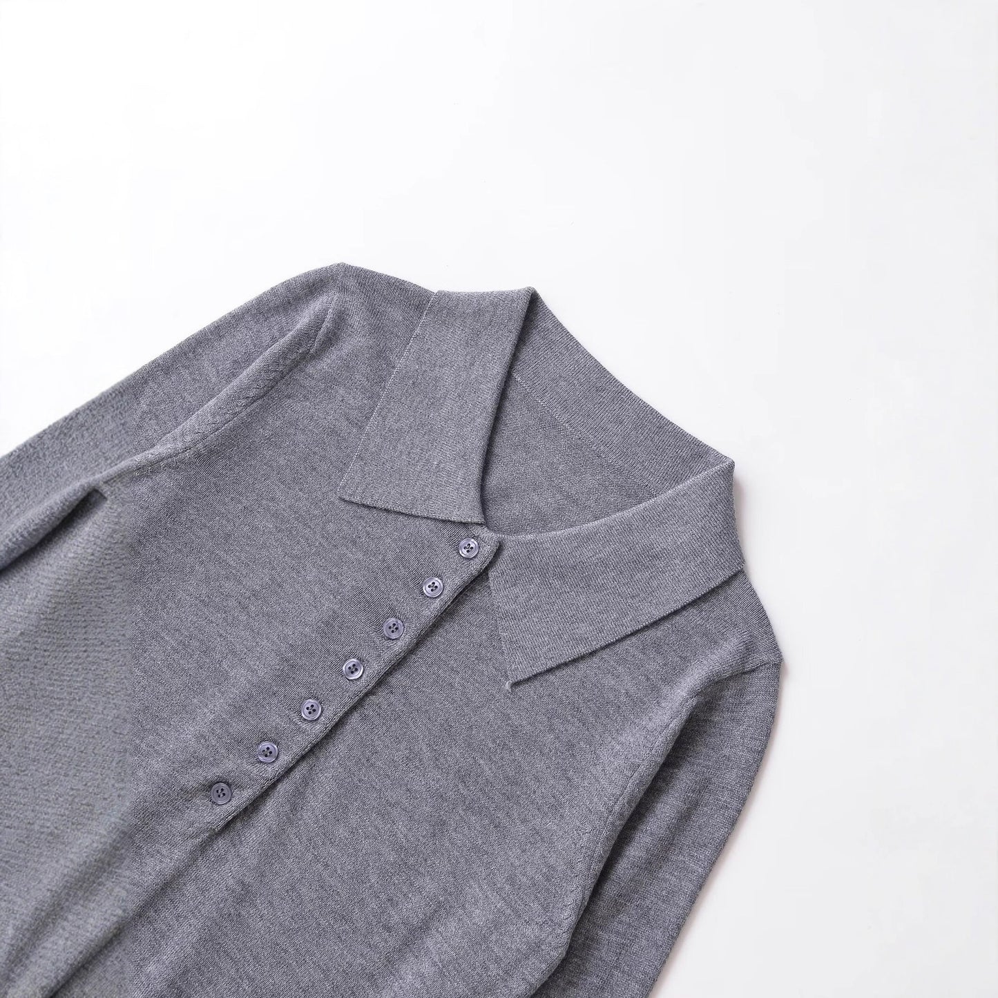 Ladies long sleeve polo with button placket and classic collar Chic and Style