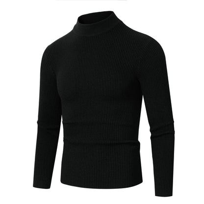 Chic and Style Elegant pullover for men with a roll neck and fine ribbed texture
