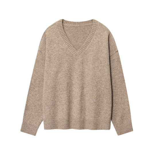 Dames pull en cachemire avec col V et coupe décontractée Chic und Stil
