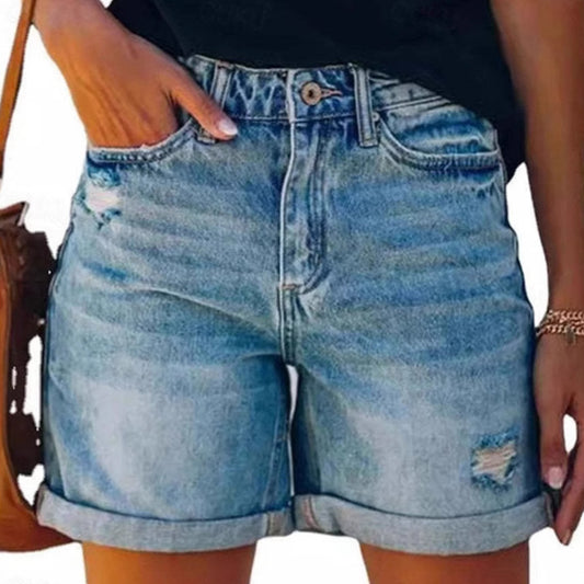 Shorts en denim taille haute pour femmes Chic und Stil