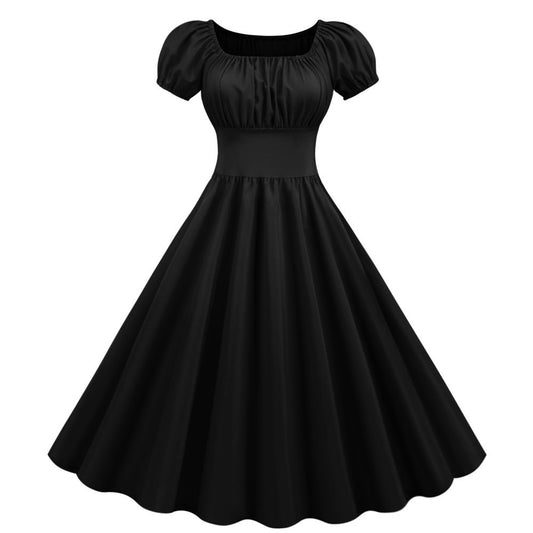 Robe A-line pour femmes avec des manches bouffantes et une ceinture Chic und Stil