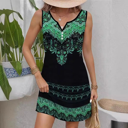 Robe décontractée à bretelles spaghetti pour femmes avec design floral aquarelle Chic und Stil