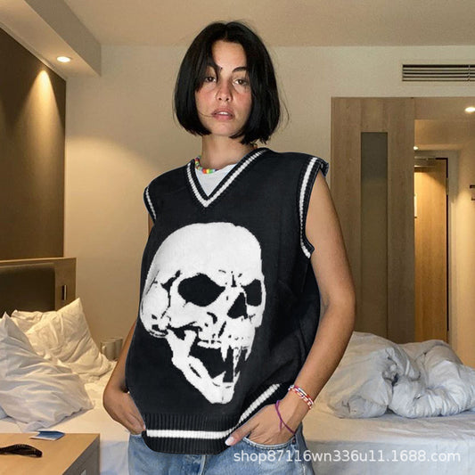Pull en tricot durable pour femmes avec motif de skull Chic und Stil
