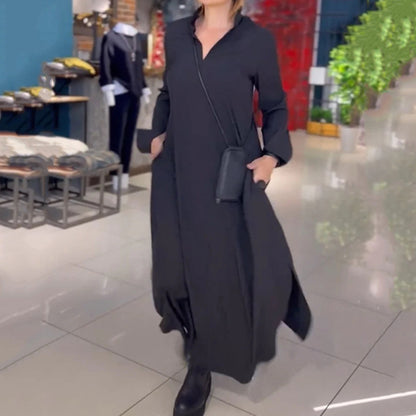 Robe kaftan pour femmes avec poches pratiques et col élégant Chic und Stil