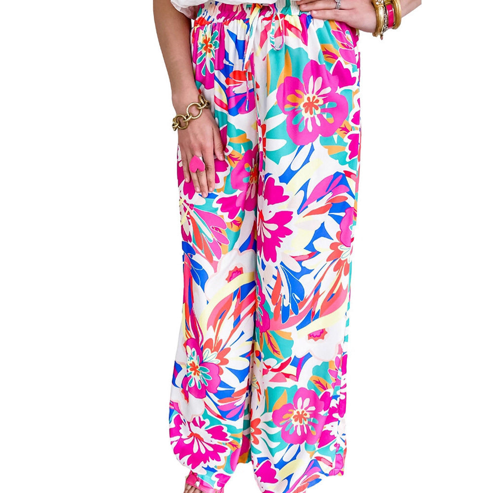 Trendy floral wide pants for women Chic and Style