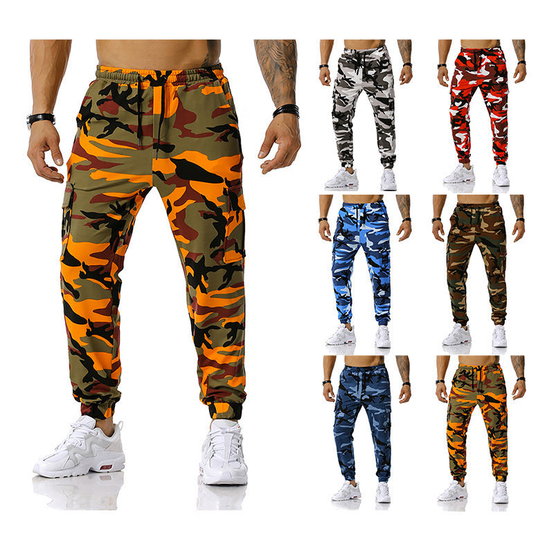 Camouflage cargo pants for men with elastic waistband and practical side pockets Chic and Style