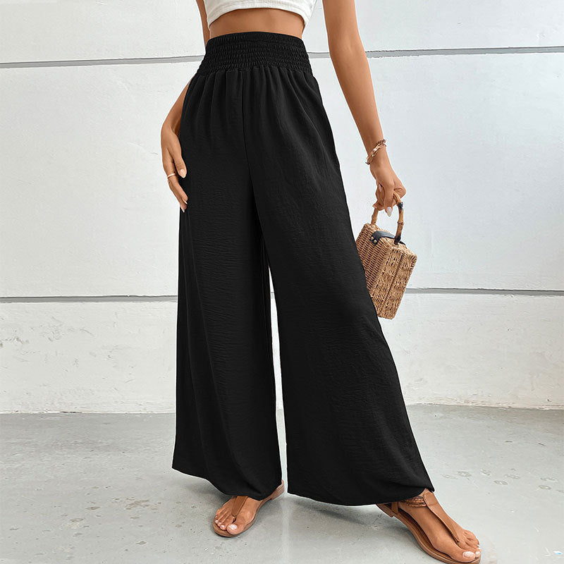Wide summer pants for women with elastic waistband Chic und Stil