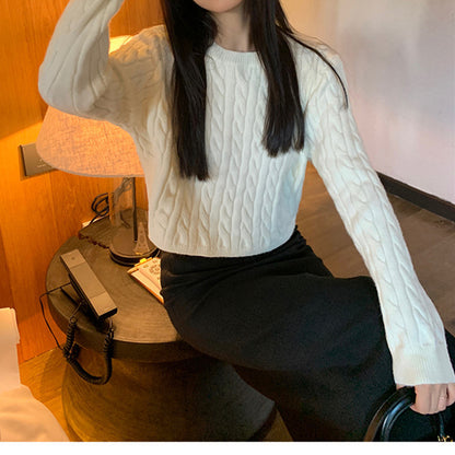 Pull-over en tricot épais pour femmes avec motif texturé et coupe décontractée Chic und Stil