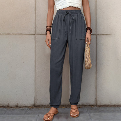 Pantalons décontractés pour femmes à coupe relaxed avec cordon de serrage réglable Chic und Stil