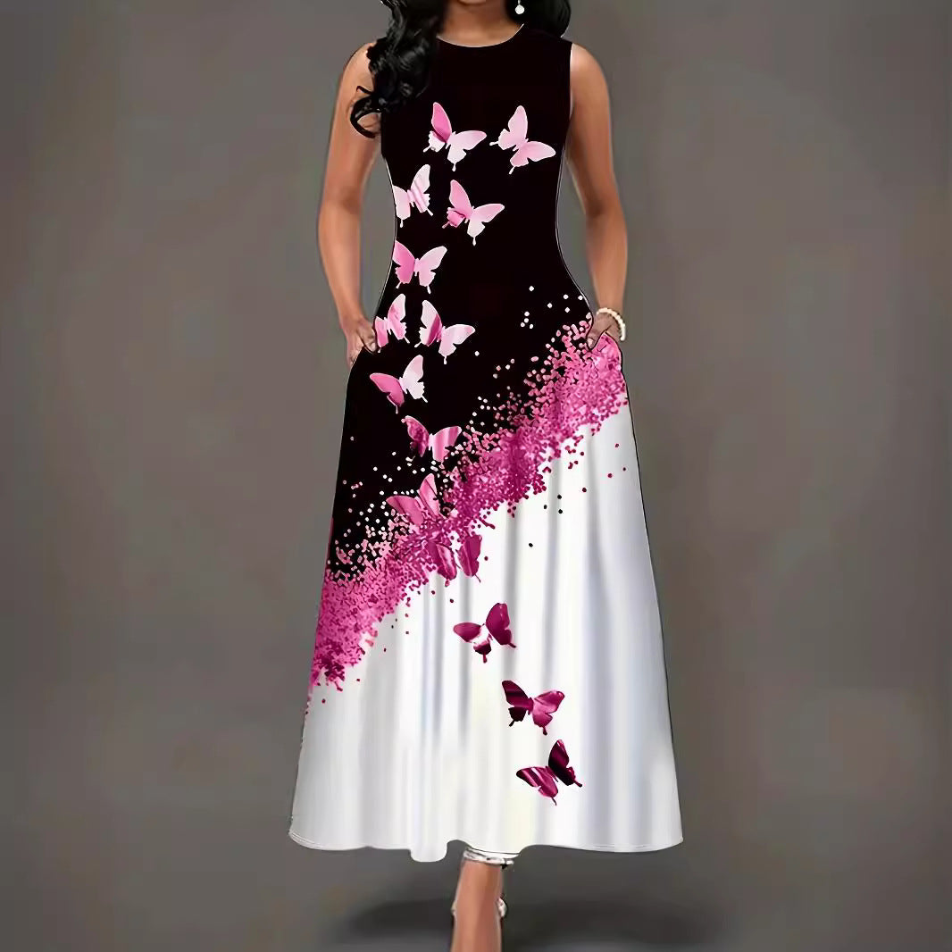 Robe maxi femme avec motif floral et poches pratiques Chic und Stil