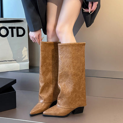 Bottes à talon bloc élégantes pour femmes avec tige flexible Chic und Stil