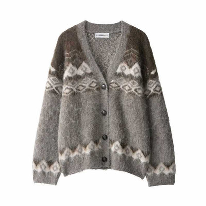 Dames cardigan en tricot classique avec motif graphique Chic und Stil