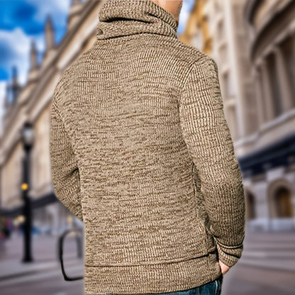 Pull en tricot pour hommes avec col haut et poches latérales Chic und Stil