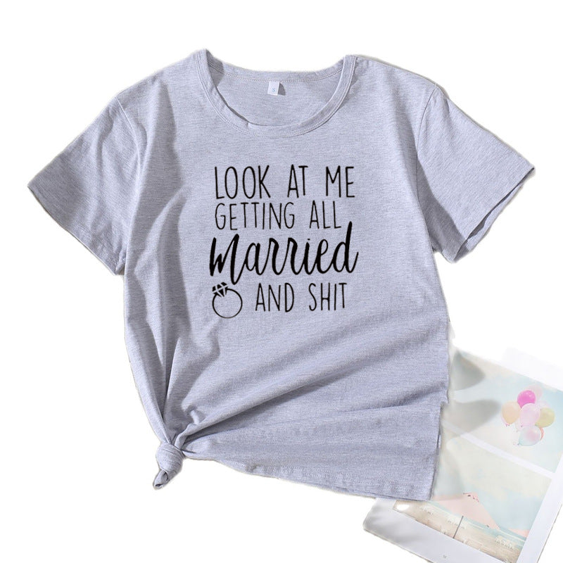 Dames Décontracté Mariage Humor T-shirt Chic und Stil