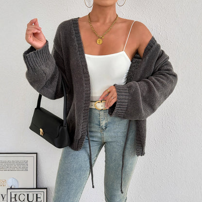 Cardigan en tricot confortable pour femmes avec un lien moderne Chic und Stil