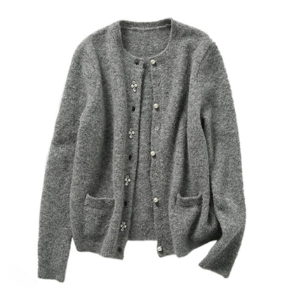 Cardigan en laine douce à boutons pour femmes Chic und Stil